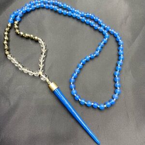 Electric Blue!!!
Crystals pyrite and blue beads.